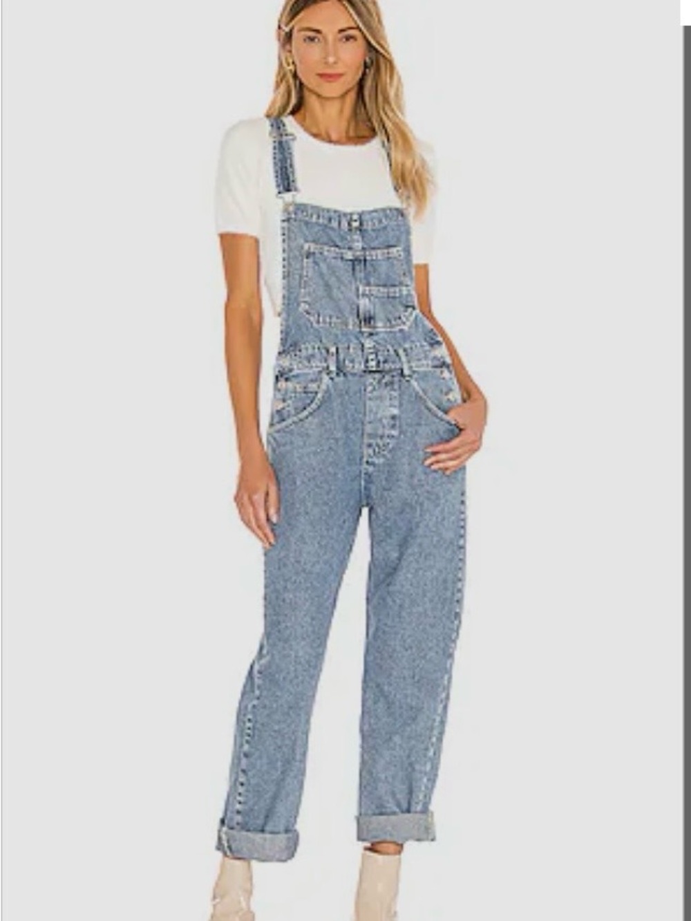 GOOD AMERICAN Carpenter Denim Overalls Pants